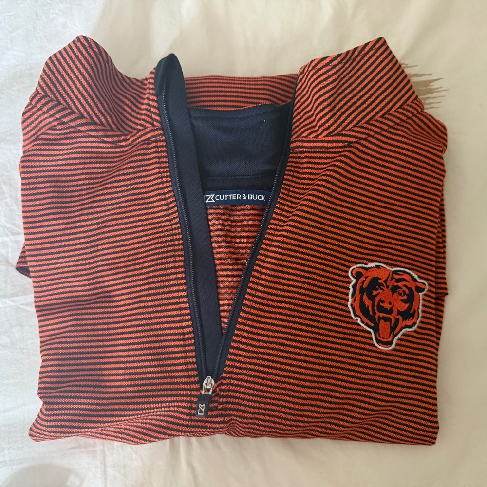 Cutter & Buck Orange and Black Striped Jacket